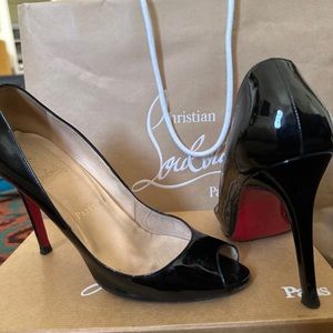 christian louboutin peep toe heels